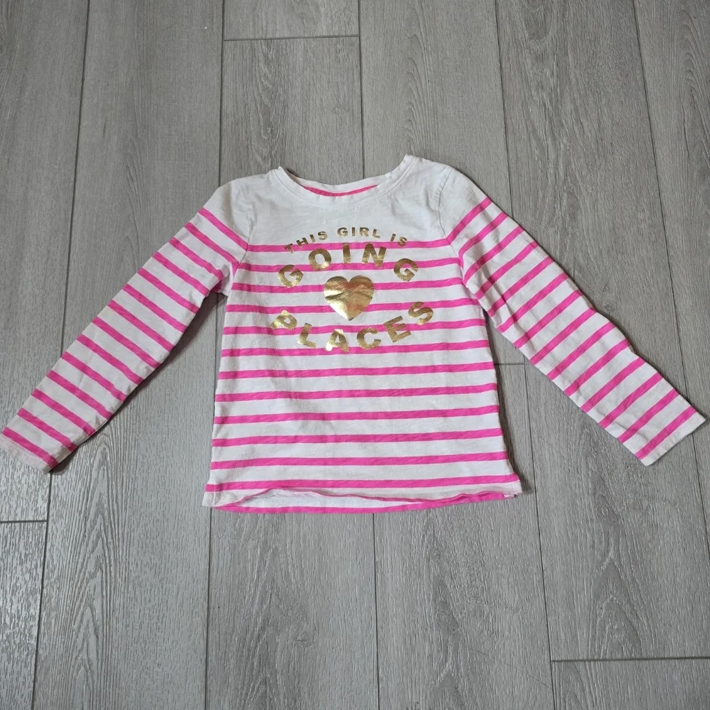 Pink and White Striped Kids Shirt